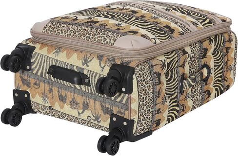 Karriage-Mate Deluxe Tapestry Safari Collection 3-Piece Luggage Set, Zebra and Animal Print, Spinner Wheels, Expandable, Lightweight Suitcases. Carry-on (20"), Large (27") and Jumbo (31") (SD3) in Saudi Arabia