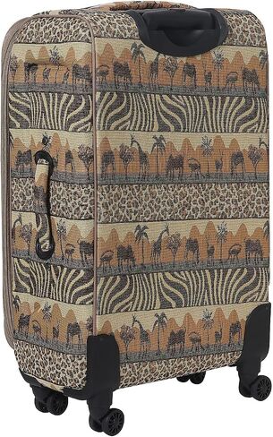 Karriage-Mate Deluxe Tapestry Safari Collection 3-Piece Luggage Set, Zebra and Animal Print, Spinner Wheels, Expandable, Lightweight Suitcases. Carry-on (20"), Large (27") and Jumbo (31") (SD3) in Saudi Arabia
