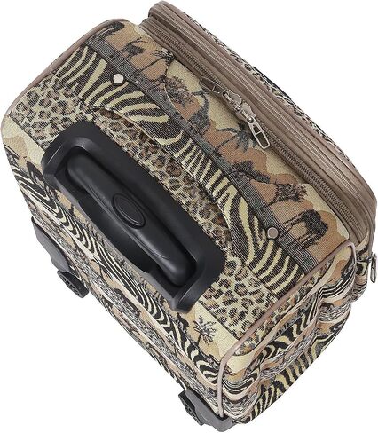 Karriage-Mate Deluxe Tapestry Safari Collection 3-Piece Luggage Set, Zebra and Animal Print, Spinner Wheels, Expandable, Lightweight Suitcases. Carry-on (20"), Large (27") and Jumbo (31") (SD3) in Saudi Arabia
