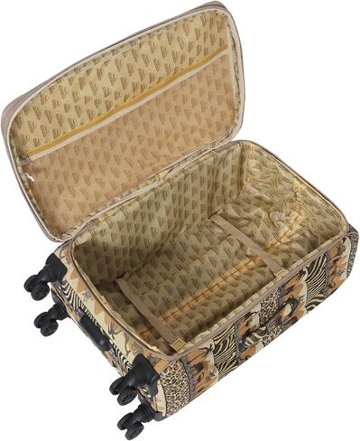 Karriage-Mate Deluxe Tapestry Safari Collection 3-Piece Luggage Set, Zebra and Animal Print, Spinner Wheels, Expandable, Lightweight Suitcases. Carry-on (20"), Large (27") and Jumbo (31") (SD3) in Saudi Arabia