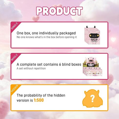 MOMOTOY DunDun Family Plush Series Blind Box, Random Design Plush Action Figures Collectible Toys Home Decorations for Gifts (Single Box) in Saudi Arabia
