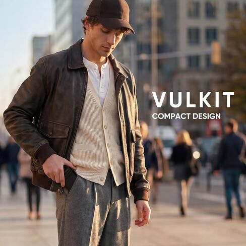 VULKIT Men's Slim Wallets Pop Up Card Holder RFID Blocking Metal Wallet Minimalist Design Holds Up to 11 Cards in Kuwait