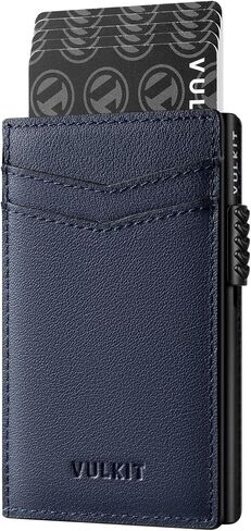 VULKIT Men's Slim Wallets Pop Up Card Holder RFID Blocking Metal Wallet Minimalist Design Holds Up to 11 Cards in Kuwait