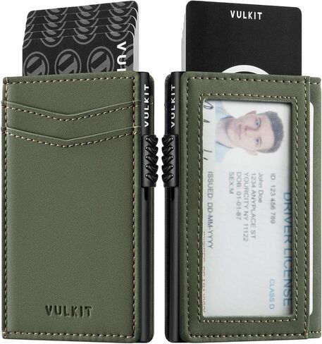 VULKIT Men's Slim Wallets Pop Up Card Holder RFID Blocking Metal Wallet Minimalist Design Holds Up to 11 Cards in Kuwait