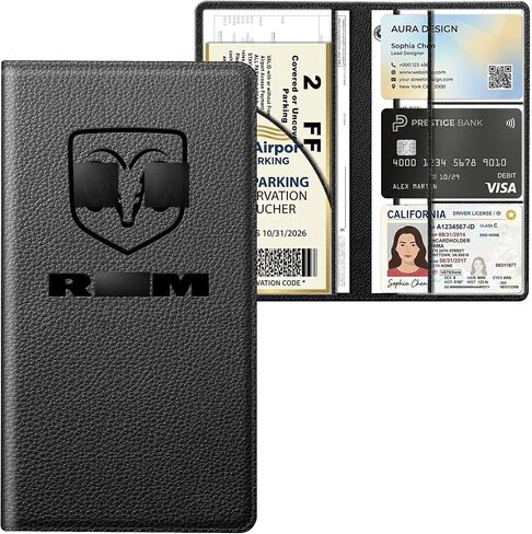 PBY Glove Box Organizer for Ram 1500 2500 3500 (2009-2026), Premium PU Leather Car Registration and Insurance Holder, Essential Truck Documents Wallet for Ram Accessories in Kuwait