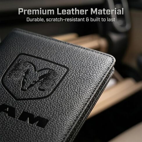 PBY Glove Box Organizer for Ram 1500 2500 3500 (2009-2026), Premium PU Leather Car Registration and Insurance Holder, Essential Truck Documents Wallet for Ram Accessories in Kuwait