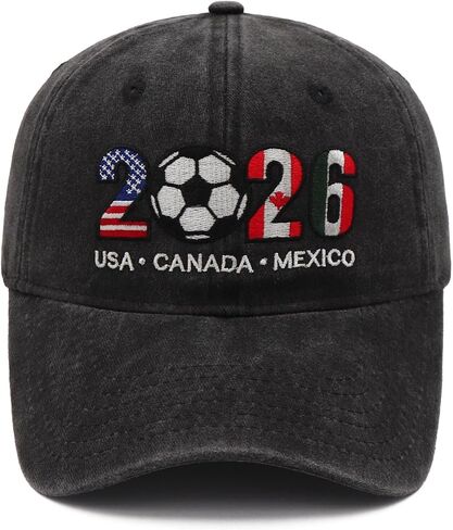 Soccer Hat 2026 Soccer Cap–USA, CAN, MEX Embroidered Baseball Cap,Soccer Fan Gifts Accessories Decorations for Men in Saudi Arabia
