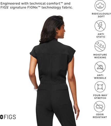 بدلة FIGS النسائية Rafaela Cargo Jogger Scrub - أسود، XXS in Kuwait
