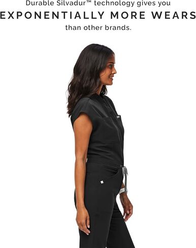 بدلة FIGS النسائية Rafaela Cargo Jogger Scrub - أسود، XXS in Kuwait