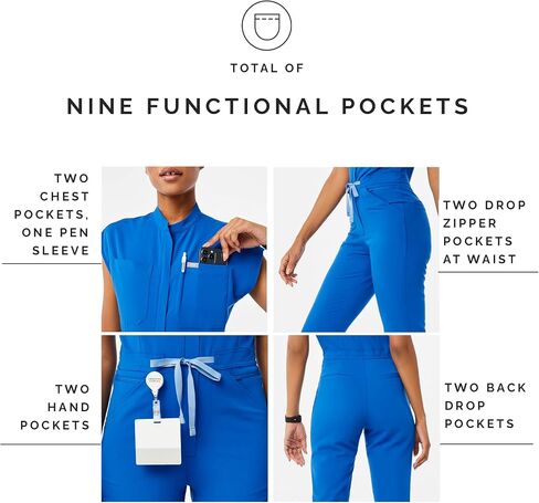 بدلة FIGS النسائية Rafaela Cargo Jogger Scrub - أزرق ملكي III، L in Kuwait