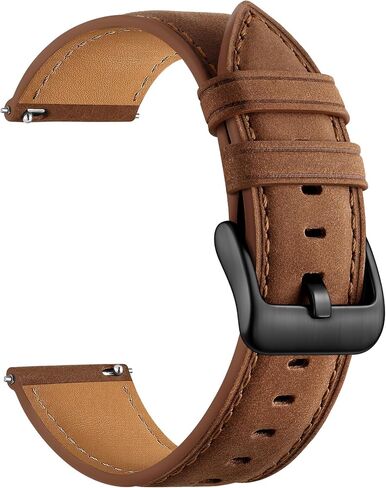 GEAK 20mm 18mm 22mm Leather Band Compatible with Garmin Vivoactive 5/6/4/3 Watch Bands, Venu 4/Venu 3S/2S, Quick Release Vintage Genuine Leather Strap for Venu 3/2/Forerunner 265/165 Men Women in Kuwait