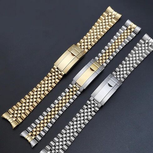 Watch Band Compatible with Rolex Datejust 36/41, 316 Stainless Steel Jubilee Style Replacement Bracelet, Solid End Links, Adjustable Metal Strap in Saudi Arabia