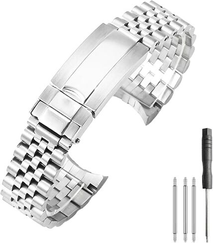 Watch Band Compatible with Rolex Datejust 36/41, 316 Stainless Steel Jubilee Style Replacement Bracelet, Solid End Links, Adjustable Metal Strap in Saudi Arabia