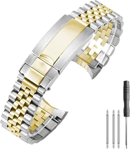 Watch Band Compatible with Rolex Datejust 36/41, 316 Stainless Steel Jubilee Style Replacement Bracelet, Solid End Links, Adjustable Metal Strap in Saudi Arabia