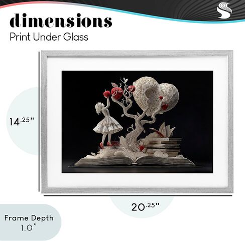 Stupell Industries 'Paper Sculpture Style Fairytale', Framed Print Under Glass, Gray, 20 x 14 Inches, Easy to Hang and Sturdy, Made in USA, by The Wands Want in Kuwait