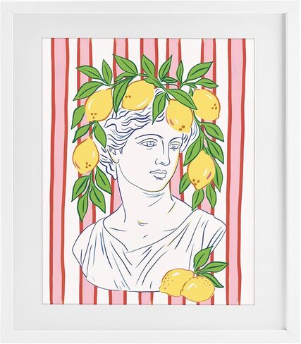 Stupell Industries 'La Limona Sculpture Face', Framed Print Under Glass, White, 13 x 16 Inches, Easy to Hang and Sturdy, Made in USA, by Radhika Modi in Kuwait