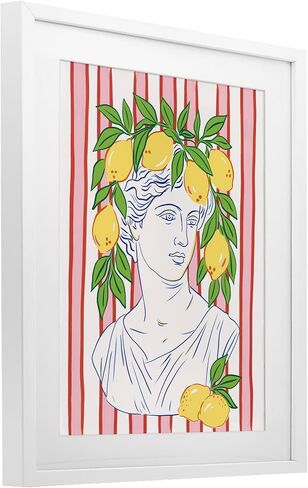 Stupell Industries 'La Limona Sculpture Face', Framed Print Under Glass, White, 13 x 16 Inches, Easy to Hang and Sturdy, Made in USA, by Radhika Modi in Kuwait