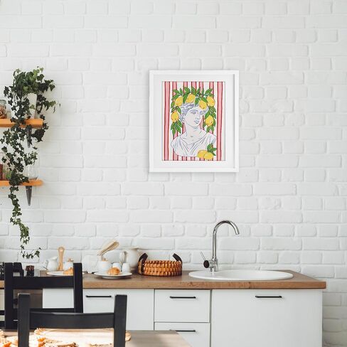 Stupell Industries 'La Limona Sculpture Face', Framed Print Under Glass, White, 13 x 16 Inches, Easy to Hang and Sturdy, Made in USA, by Radhika Modi in Kuwait