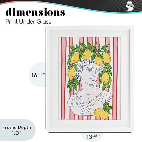 Stupell Industries 'La Limona Sculpture Face', Framed Print Under Glass, White, 13 x 16 Inches, Easy to Hang and Sturdy, Made in USA, by Radhika Modi in Kuwait