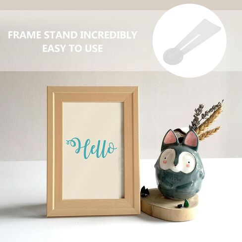 Luxshiny 10pcs Self-adhesive Photo Frame Stand Easel Back with White Rotatable Bracket Trapezoid Support for Photo Albums and Picture Display in Kuwait