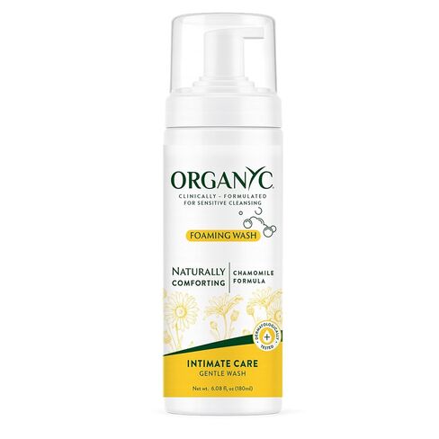 Organyc Intimate Foaming Wash for Women, Sensitive Skin Care, Certified Organic Ingredients, pH Balanced, Chamomile & Calendula, Gentle Daily Cleanser, 6.08 fl oz in Saudi Arabia