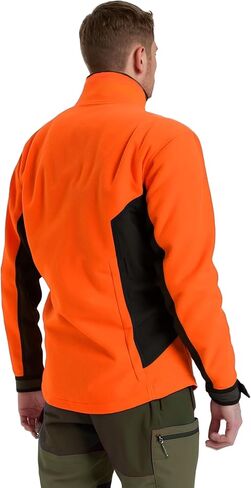 AYIN Blaze Orange Hybrid Hunting Jacket – Windproof Water-Resistant Fleece Coat with 8 Pockets – Safety Gear for Upland/Deer in Saudi Arabia