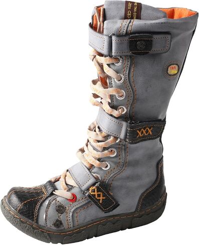 TMA EYES Women's Leather Knee High Winter Boots Flat Heel in Kuwait