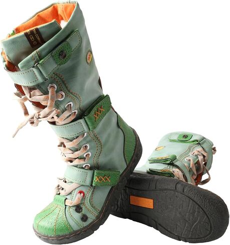 TMA EYES Women's Leather Knee High Winter Boots Flat Heel in Kuwait
