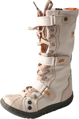 TMA EYES Women's Leather Knee High Winter Boots Flat Heel in Kuwait