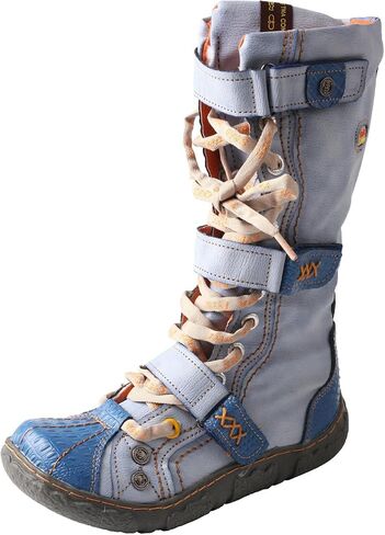 TMA EYES Women's Leather Knee High Winter Boots Flat Heel in Kuwait
