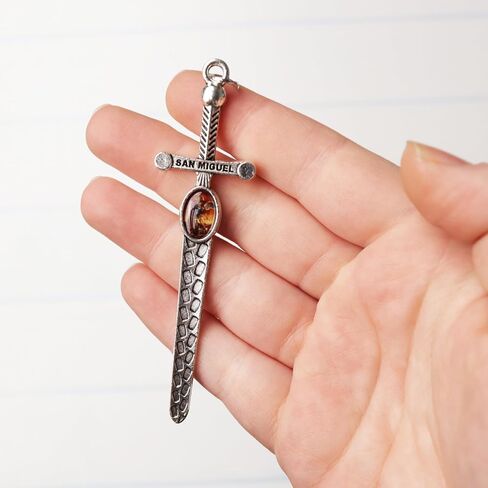 Needzo St. Michael Cross Sword Pendant, Religious Archangel Patron Saint Jewelry Accessory, Catholic Gifts, 3.75 Inches (Pack of 3) in Kuwait