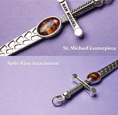 Needzo St. Michael Cross Sword Pendant, Religious Archangel Patron Saint Jewelry Accessory, Catholic Gifts, 3.75 Inches (Pack of 3) in Kuwait