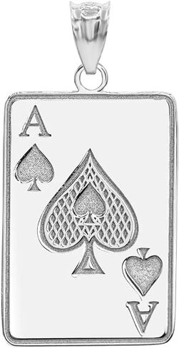 Good Luck Charm Personalized Name Sterling Silver Poker Card Ace Of Spades Hip Hop Pendant in Kuwait