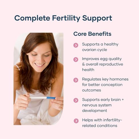 BabyRx الخصوبة الكاملة + للنساء | مكمل للخصوبة مع ميو-إينوزيتول 2000 مجم، د-شيرو إينوزيتول 50 مجم، حمض الفوليك، فيتامين د3 وب12 | دعم الإباضة وتوازن الهرمونات | 90 كبسولة in Kuwait