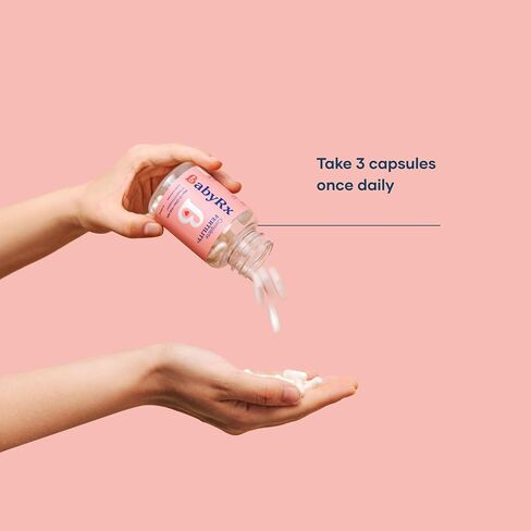 BabyRx الخصوبة الكاملة + للنساء | مكمل للخصوبة مع ميو-إينوزيتول 2000 مجم، د-شيرو إينوزيتول 50 مجم، حمض الفوليك، فيتامين د3 وب12 | دعم الإباضة وتوازن الهرمونات | 90 كبسولة in Kuwait