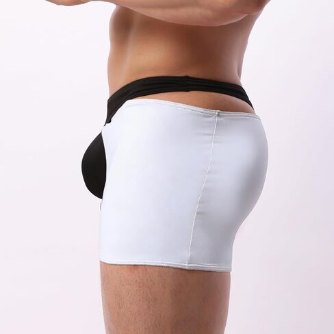 Men’s Open Back Boxer Briefs Red Black Low Rise Cutout Shorts for Club Party & Lingerie in Kuwait