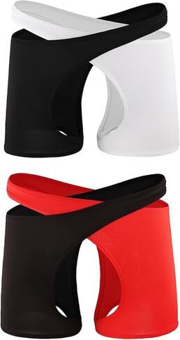 Men’s Open Back Boxer Briefs Red Black Low Rise Cutout Shorts for Club Party & Lingerie in Kuwait