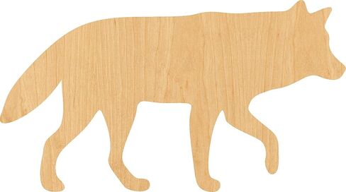 Wolf Laser Cut Out Wood Shape Craft Supply - 4 Inch in Kuwait