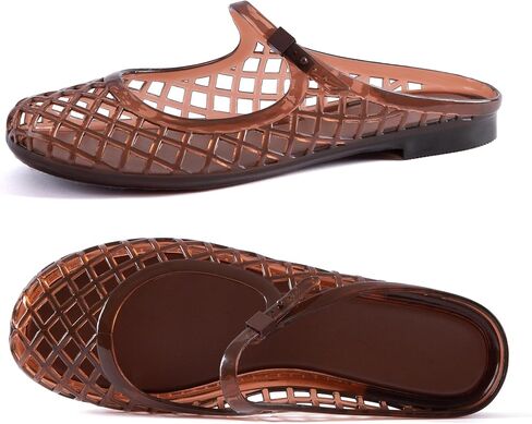Women Mary Jane Jelly Mule Flat Sandals Waterproof Beach Pool Comfort Soft Insole Breathable Hollow Quick-Dry Summer Adjustable Buckle Strap Water Slides in Saudi Arabia