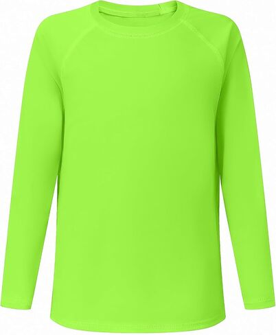 Boys Girls UPF 50+ Rash Guard Neon Swim Shirts UV Sun Protection Long Sleeve Swimwear for Kids Slim Fit in Kuwait