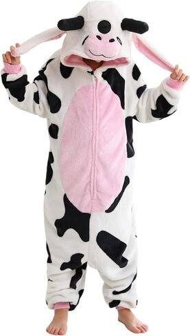 ATOZ Unisex Children Animal Cow-Velvet Onesie, Halloween Costume Pajamas Christmas Cosplay Sleepwear For Boys Girls in Saudi Arabia