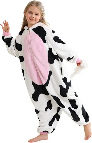 ATOZ Unisex Children Animal Cow-Velvet Onesie, Halloween Costume Pajamas Christmas Cosplay Sleepwear For Boys Girls in Saudi Arabia