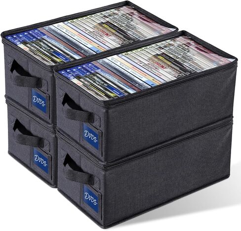 CCidea CD/DVD Storage Boxes - Pack of 2 CD Cases - 14" x 5.9" x 5.3" Disc Holders with Lids & Visual Window, Holds Up to 32 CDs in full jewel cases, 65 CDs in slim cases, and 180 discs in CD sleeves in Kuwait