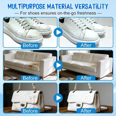 2PCS White Shoe Cleaning Cream, Multipurpose No-Wash Solid Paste with Sponge,Multipurpose White Shoes Clean Cream, Shoes Cleaner for Leather Sneakers Soles in Saudi Arabia