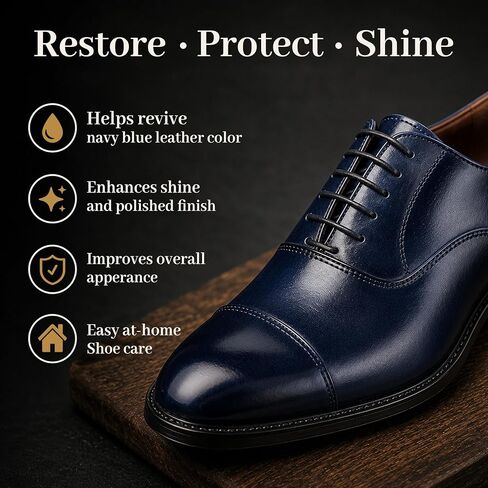 Eagle Shoe Shine Kit Navy Blue – 5-Piece Leather Shoe Polish & Cream Set with Brush & Cloths | Beeswax Waterproof Polish + Carnauba Wax Shoe Cream | Restore, Shine & Protect Dress Shoes & Boots in Saudi Arabia