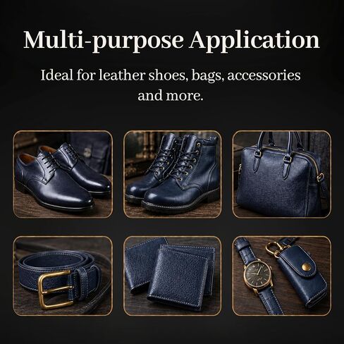 Eagle Shoe Shine Kit Navy Blue – 5-Piece Leather Shoe Polish & Cream Set with Brush & Cloths | Beeswax Waterproof Polish + Carnauba Wax Shoe Cream | Restore, Shine & Protect Dress Shoes & Boots in Saudi Arabia