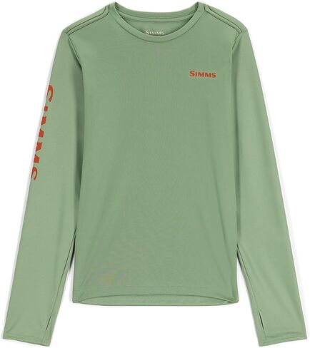 سترة Simms Kid's Solar Tech Crewneck لصيد الأسماك، عامل حماية من الأشعة فوق البنفسجية 30، مجال/باس، متوسط in Kuwait