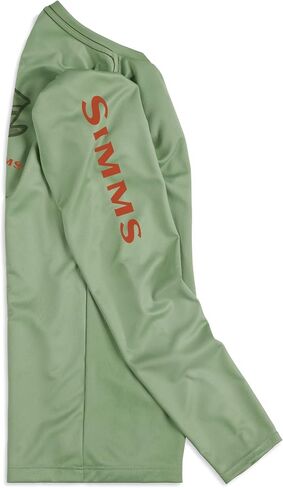 سترة Simms Kid's Solar Tech Crewneck لصيد الأسماك، عامل حماية من الأشعة فوق البنفسجية 30، مجال/باس، متوسط in Kuwait