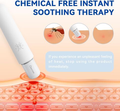 Berrcom Insect Sting and Bite Relief Device, Bug Bite & Mosquito Bite Itch Healer, Dual-Mode: Plugin to Phone/Power Bank via USB-C or Rechargeable, Chemical-Free Heat Therapy Pen in Kuwait