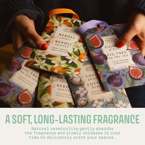 Mediterranean Fig Scented Sachets for Drawers & Closets - Pack of 2 Linen & Closet Fresheners - Made in France by Panier des Sens - 2 x 0.5 Oz in Saudi Arabia